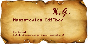 Maszarovics Gábor névjegykártya